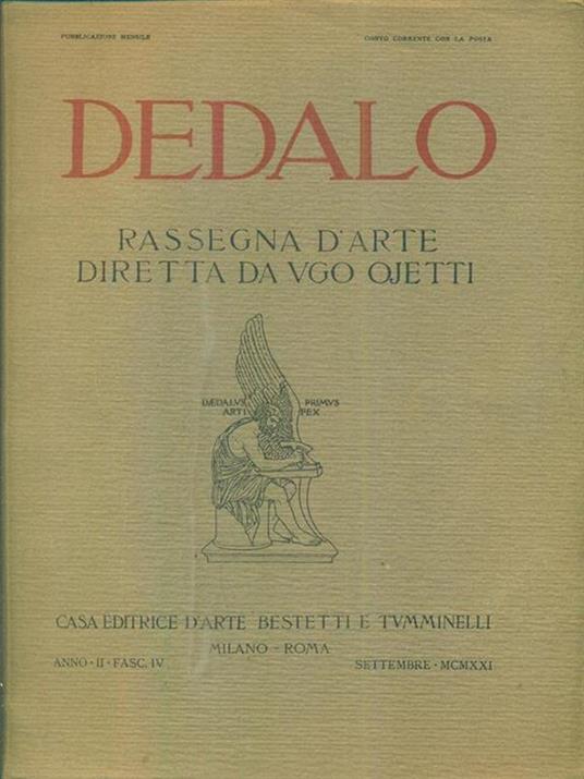 Dedalo anno II fasc IV Settembre MCMXXI - copertina