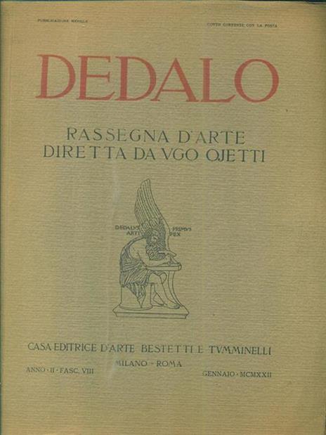 Dedalo anno II fasc VIII Gennaio MCMXXII - copertina