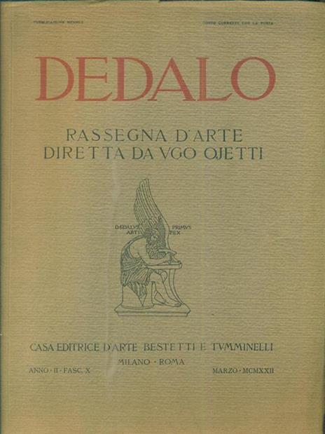 Dedalo anno II fasc X Marzo MCMXXII - copertina