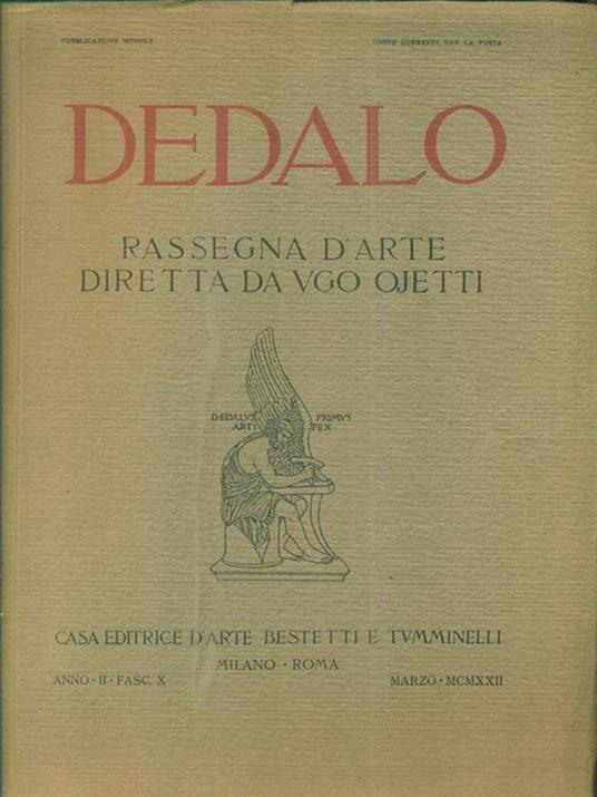 Dedalo anno II fasc X Marzo MCMXXII - copertina