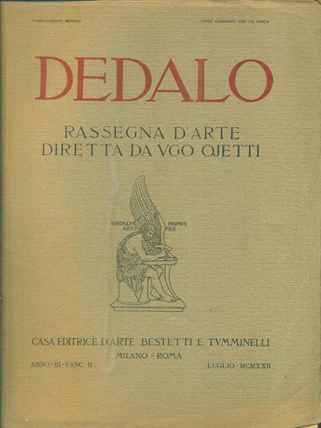 Dedalo anno III fasc II Luglio MCMXXII - copertina