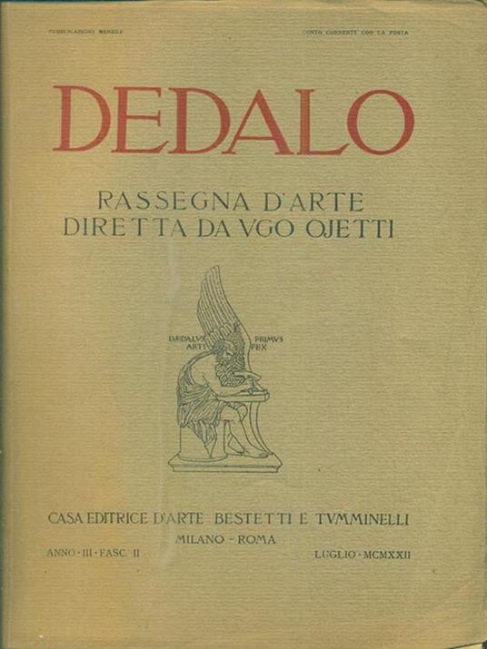 Dedalo anno III fasc II Luglio MCMXXII - copertina
