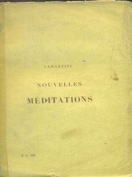 Nouvelles meditations - Alphonse de Lamartine - copertina