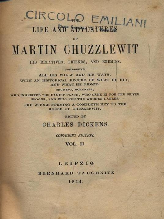 Martin Chuzzlewit - Vol. II - Charles Dickens - copertina