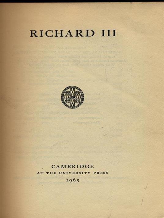 Richard III - William Shakespeare - copertina