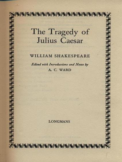 The tragedy of Julius Caesar - William Shakespeare - copertina
