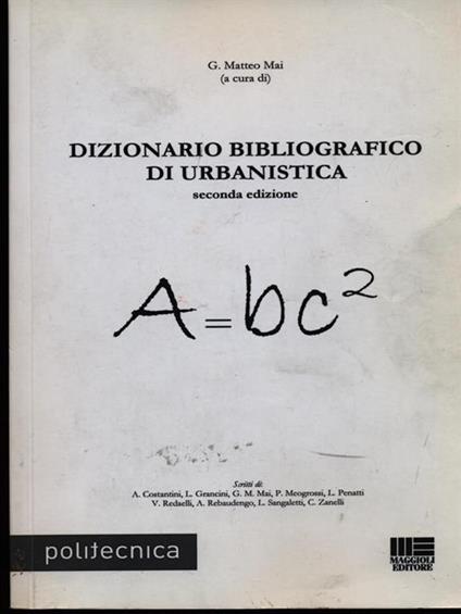 Dizionario bibliografico di urbanistica - G. Matteo Mai - copertina