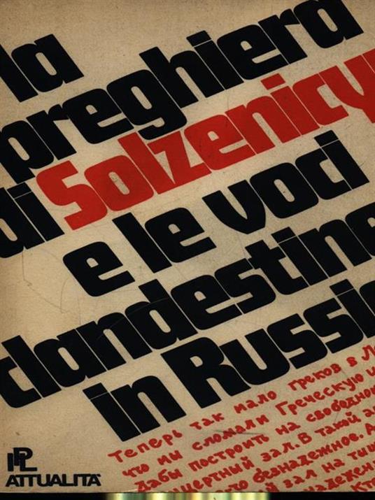 La preghiera di Solzenicyn e le voci clandestine - copertina