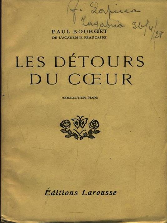 Les detours du coeur - Paul Bourget - copertina