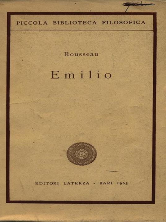 Emilio - Jean-Jacques Rousseau - copertina