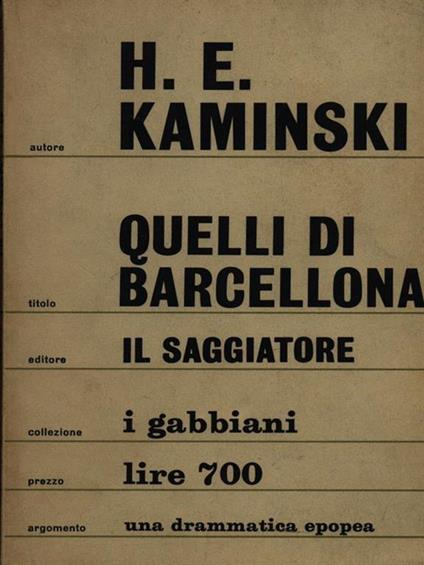 Quelli di Barcellona - Hanns-Erich Kaminski - copertina