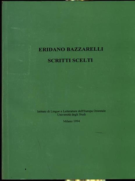 Scritti scelti - Eridano Bazzarelli - copertina