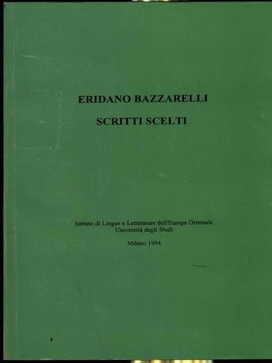 Scritti scelti - Eridano Bazzarelli - copertina
