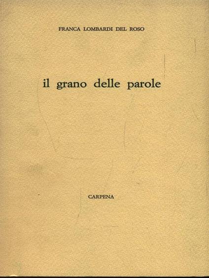 Il grano delle parole - copertina