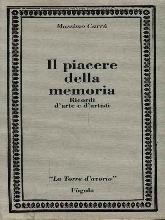 Il piacere della memoria - Massimo Carrà - copertina