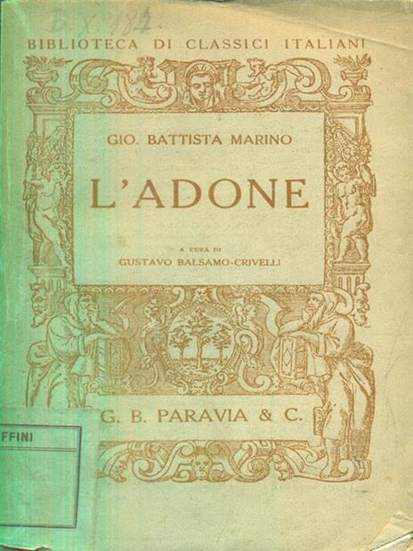 L' adone - Giambattista Marino - copertina