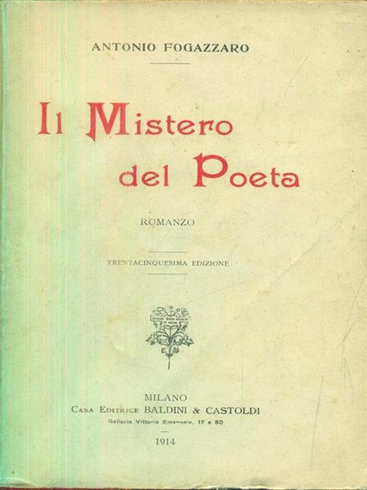 Il mistero del poeta - Antonio Fogazzaro - copertina