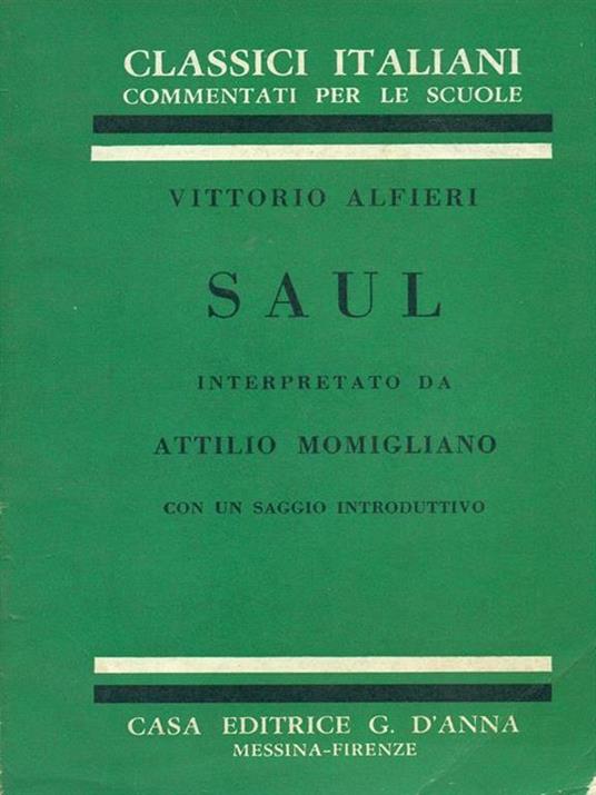 Saul - Vittorio Alfieri - copertina