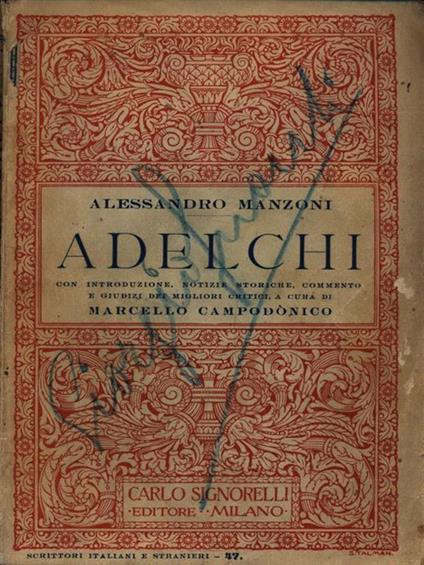 Adelchi - Alessandro Manzoni - copertina