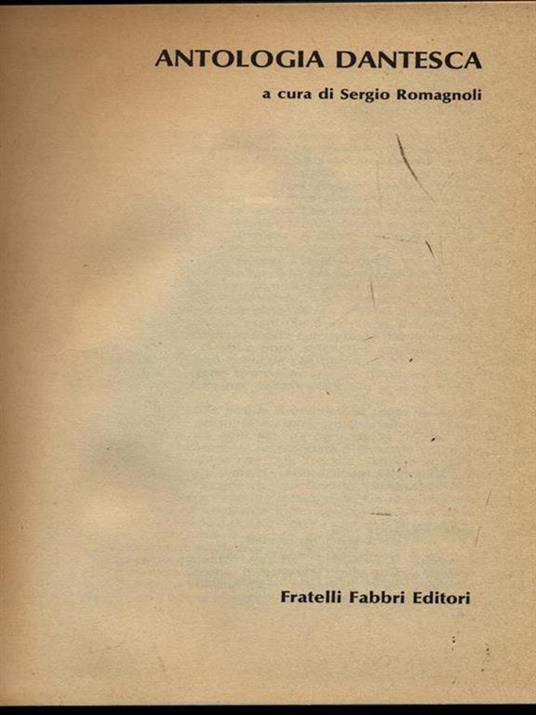 L' antologia dantesca - Sergio Romagnoli - copertina