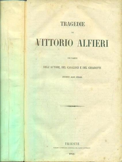 Tragedie - Vittorio Alfieri - copertina
