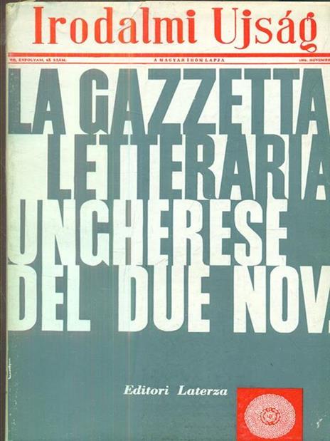 La gazzetta letteraria ungherese del due novembre - Irodalmi Ujsag - copertina
