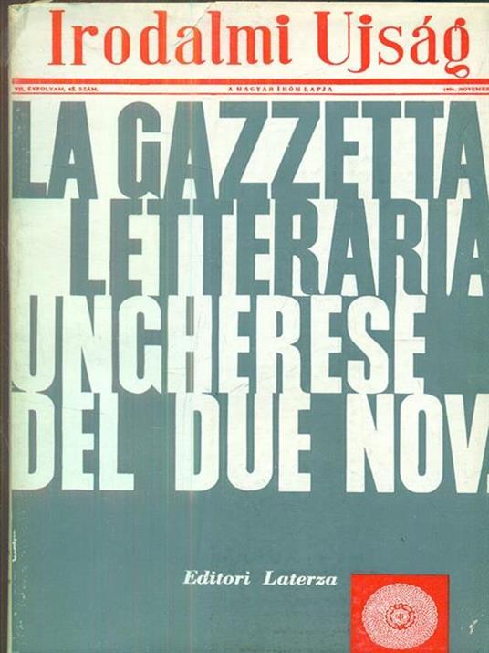 La gazzetta letteraria ungherese del due novembre - Irodalmi Ujsag - copertina
