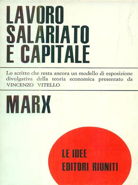 Lavoro salariato e capitale - Karl Marx - copertina