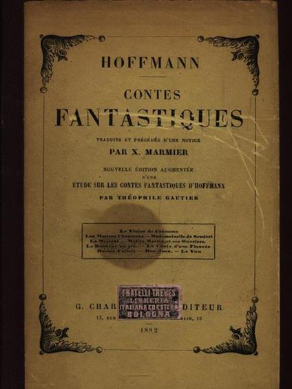 Contes Fantastiques - Ernst T. Hoffmann - copertina
