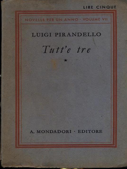 Tutt'e tre - Luigi Pirandello - copertina