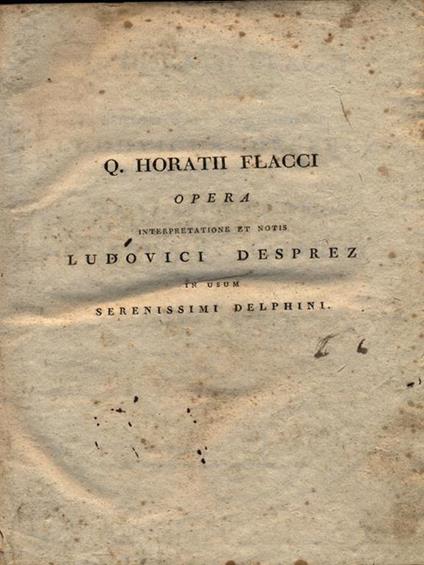 Opera tomo I - Q. Flacco Orazio - copertina