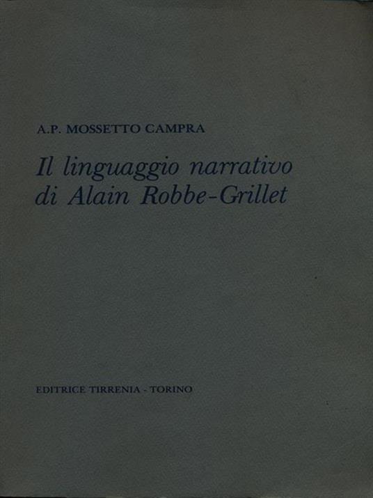 Il linguaggio narrativo di alain Robbe-Grillet - copertina