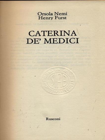 Caterina dè Medici - copertina