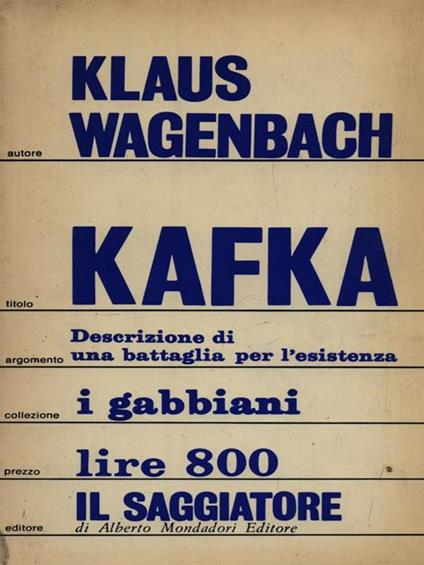 Kafka - Klaus Wagenbach - copertina