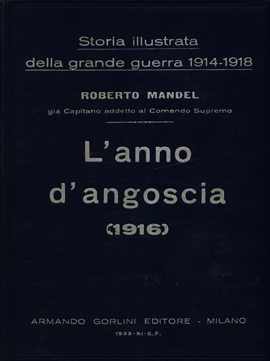 Storia popolare illustrata della grande guerra 1914-1918 vol. 3 - L'anno d'angoscia - Roberto Mandel - copertina