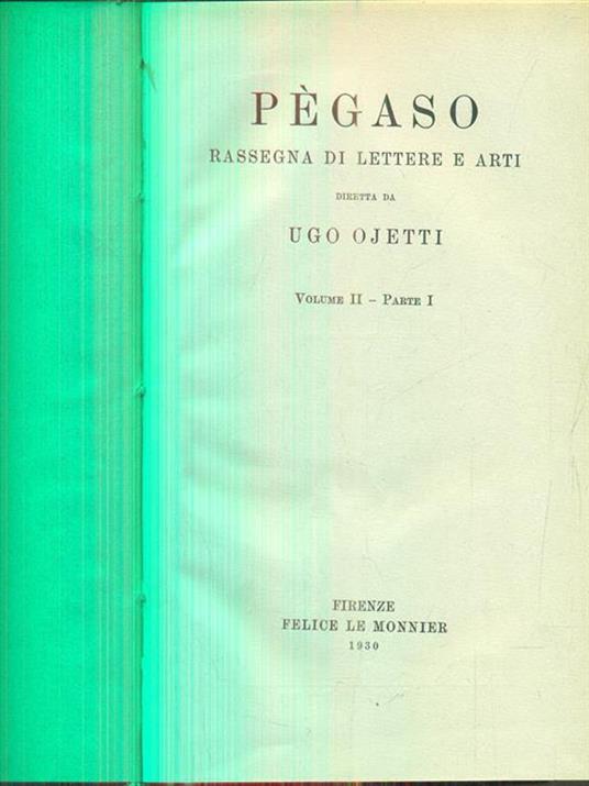 Pegaso vol II parte I / dal fascicolo I al VI - copertina