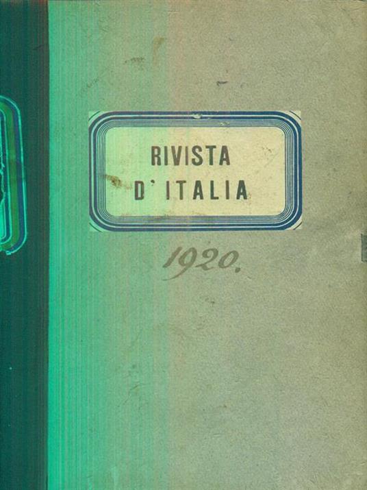 Rivista d'Italia. annata completa 1920 - copertina