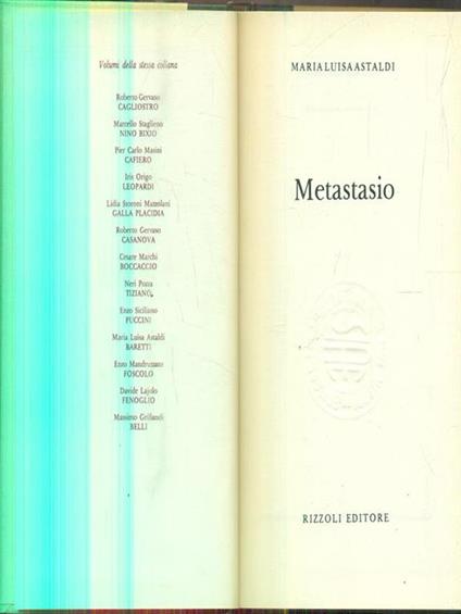 Metastasio - M. Luisa Astaldi - copertina