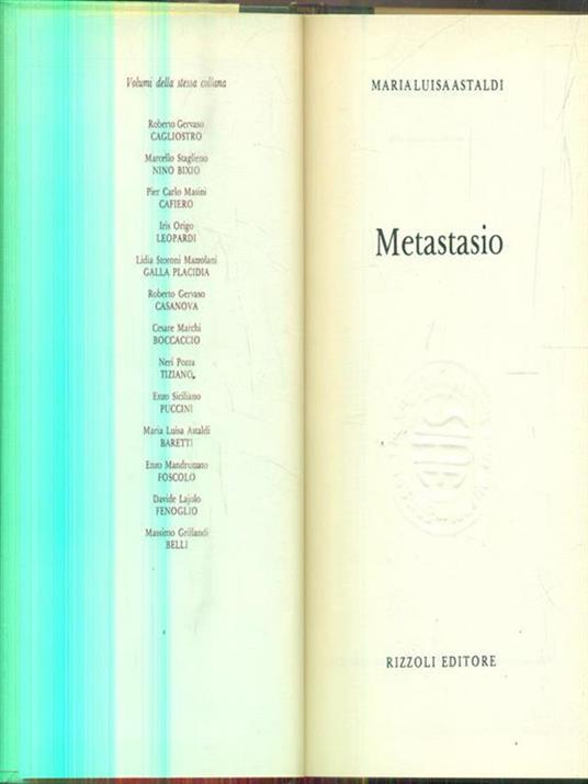 Metastasio - M. Luisa Astaldi - copertina