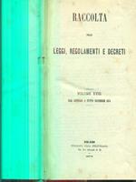 raccolta delle leggi regolamenti e decreti vol XVIII anno 1876