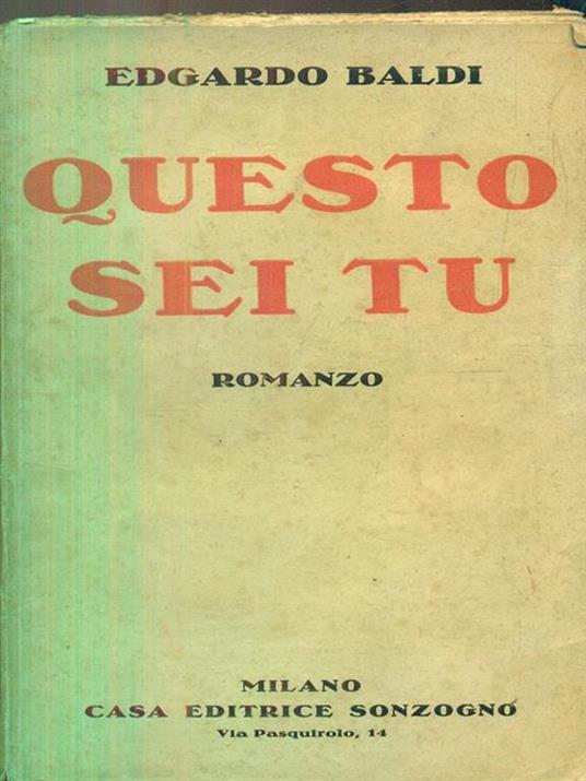 Questo sei tu - Edgardo Baldi - copertina