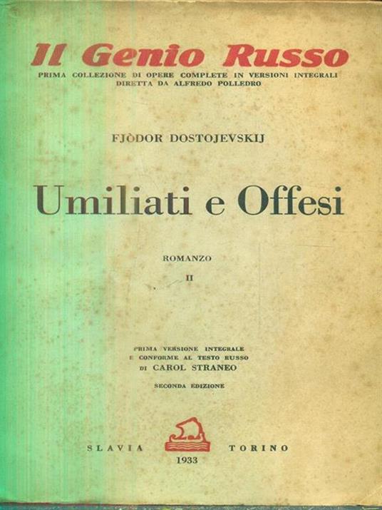 Umiliati e offesi romanzo II - Fëdor Dostoevskij - copertina