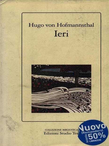 Ieri - Hugo von Hofmannsthal - copertina