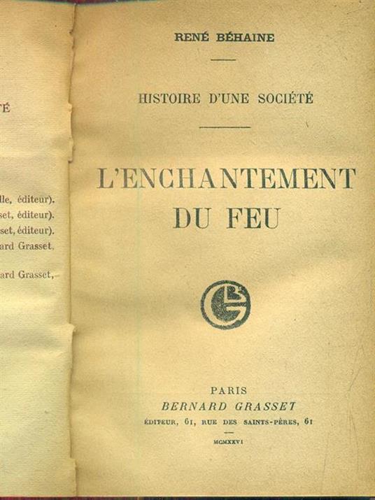 L' enchantement du feu - René Behaine - copertina