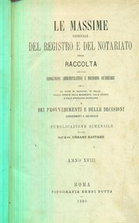 Le massime giornale del registro e del notariato anno XVIII. 1880 - 2