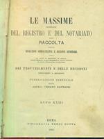 Le massime giornale del registro e del notariato anno XXIII - 1885