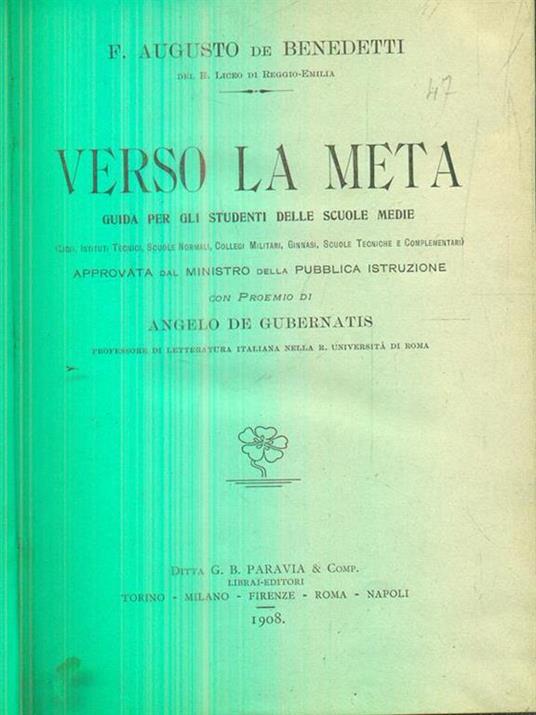 Verso la meta - guida per gli studenti delle scuole medie - copertina
