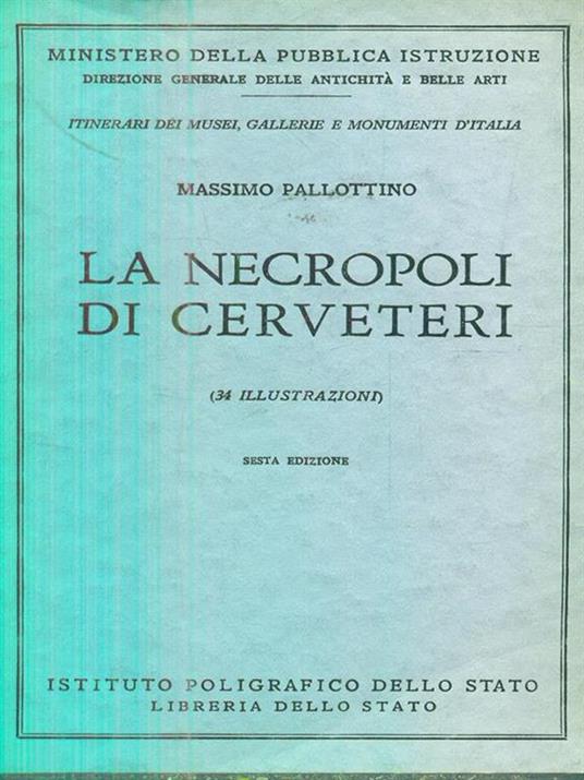 La necropoli di cerveteri - Massimo Pallottino - copertina