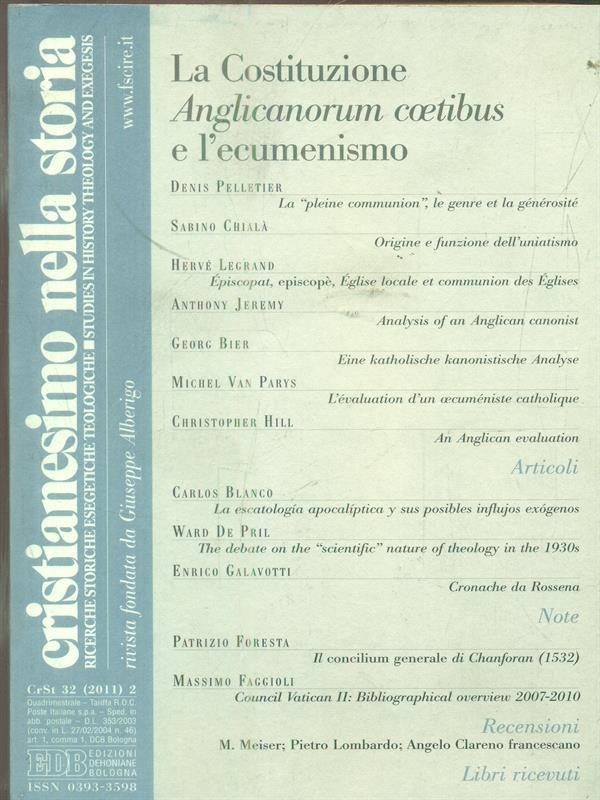 Cristianesimo nella storia 32. 2011 / 2