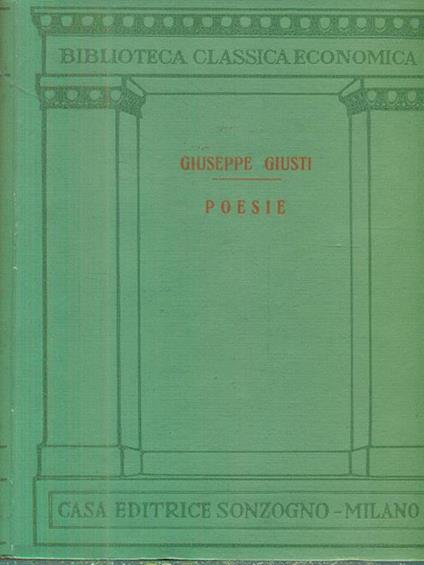 Poesie - Giuseppe Giusti - copertina